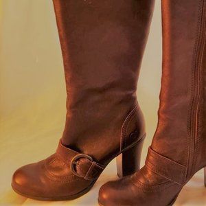 EUC Born Alika Dark Brown Leather Boots, Size 7